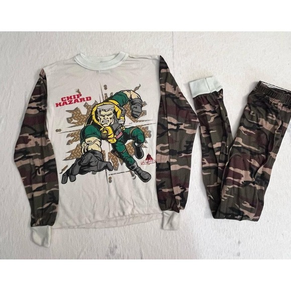 1998 Small Soldiers Chip Hazard Camo Pajama Set Wormser Kids 12-14 USA Made